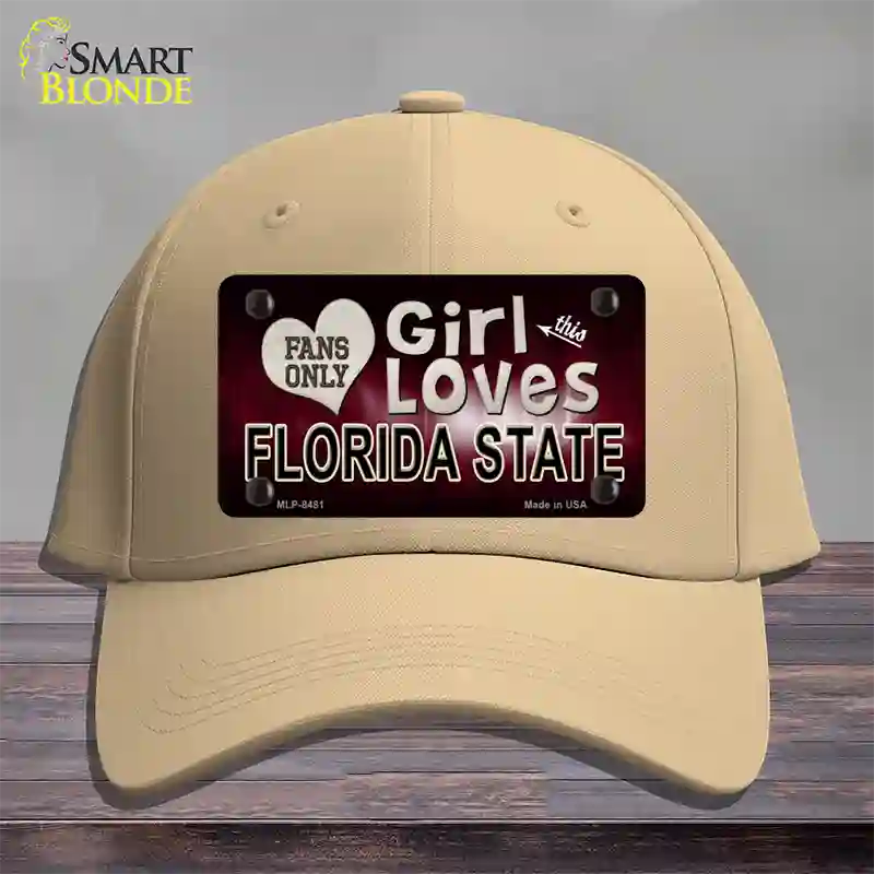 This Girl Loves Florida State Novelty License Plate Hat Cotton / Khaki