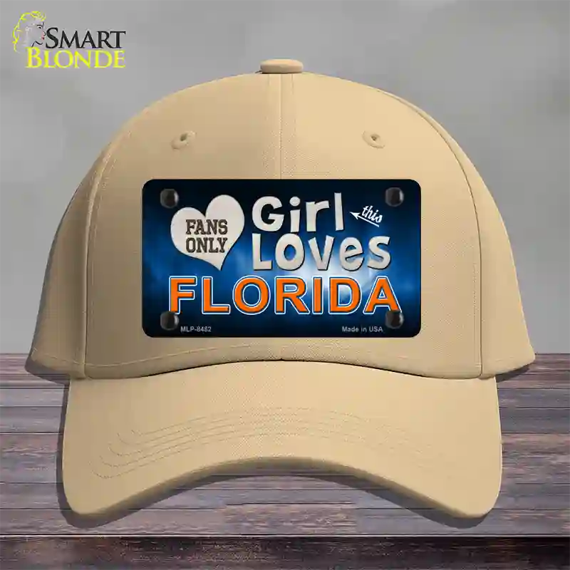 This Girl Loves Florida Novelty License Plate Hat Cotton / Khaki