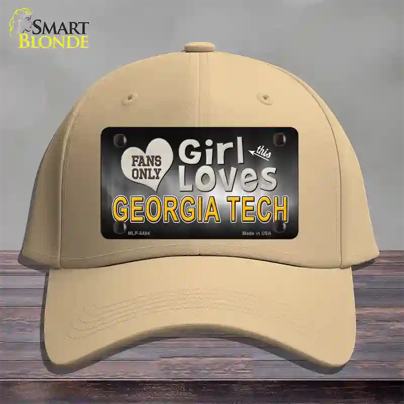 This Girl Loves Georgia Tech Novelty License Plate Hat Cotton / Khaki