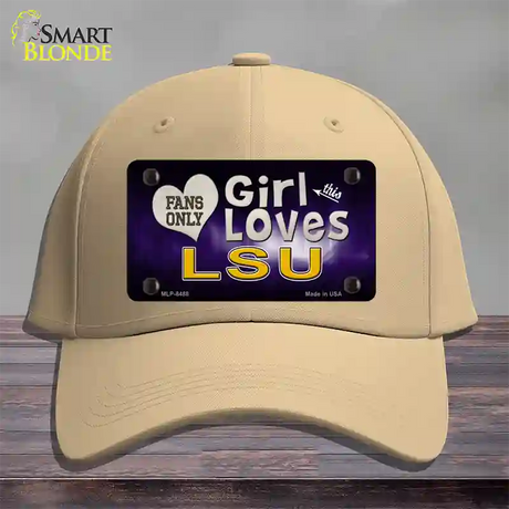 This Girl Loves LSU Novelty License Plate Hat Cotton / Khaki