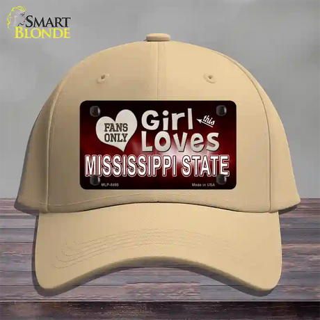 This Girl Loves Mississippi State Novelty License Plate Hat Cotton / Khaki