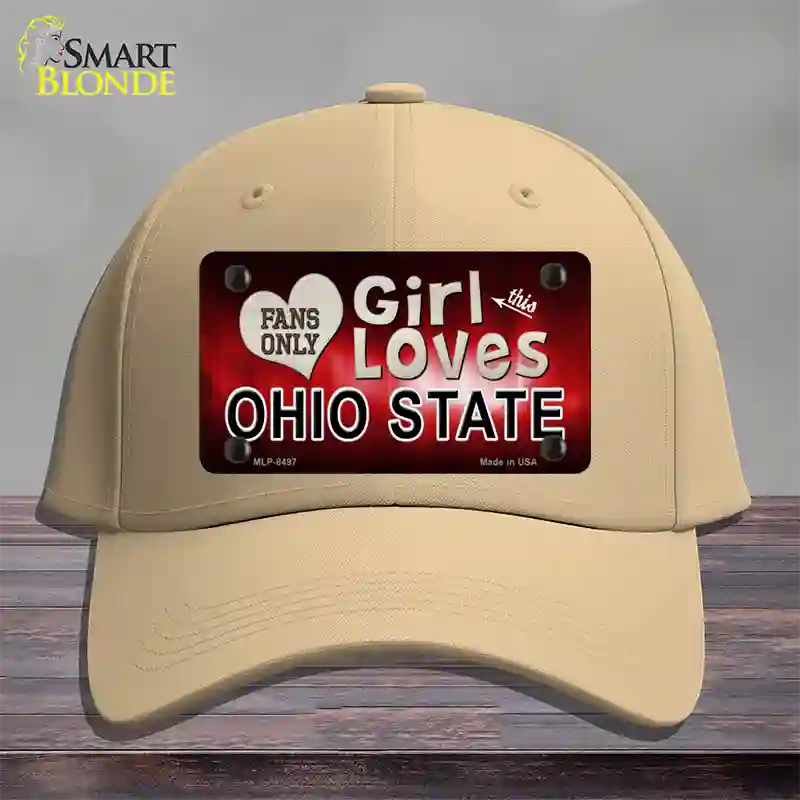 This Girl Loves Ohio State Novelty License Plate Hat Cotton / Khaki