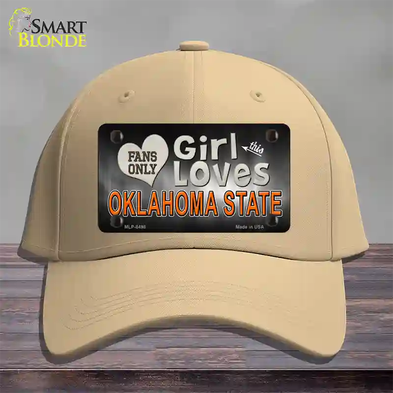 This Girl Loves Oklahoma State Novelty License Plate Hat Cotton / Khaki