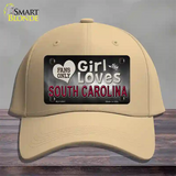 This Girl Loves South Carolina Novelty License Plate Hat Cotton / Khaki