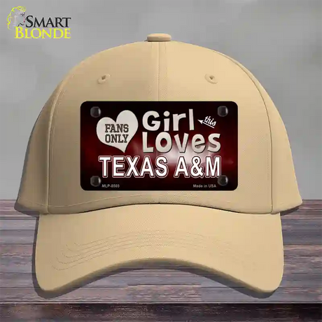 This Girl Loves Texas A&M Novelty License Plate Hat Cotton / Khaki