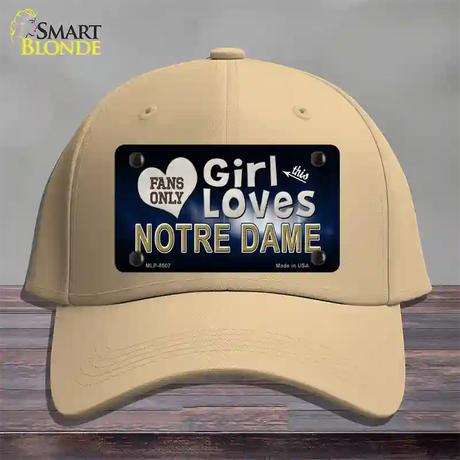 This Girl Loves Notre Dame Novelty License Plate Hat Cotton / Khaki