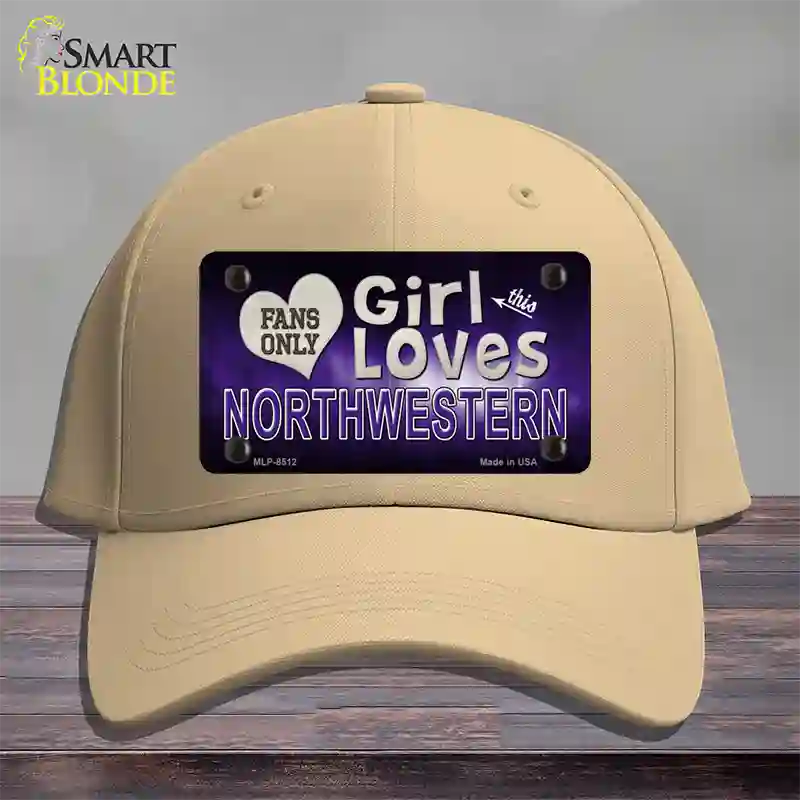 This Girl Loves Northwestern Novelty License Plate Hat Cotton / Khaki