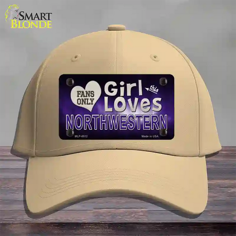 This Girl Loves Northwestern Novelty License Plate Hat Cotton / Khaki