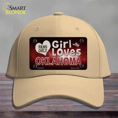 This Girl Loves Oklahoma Novelty License Plate Hat Cotton / Khaki