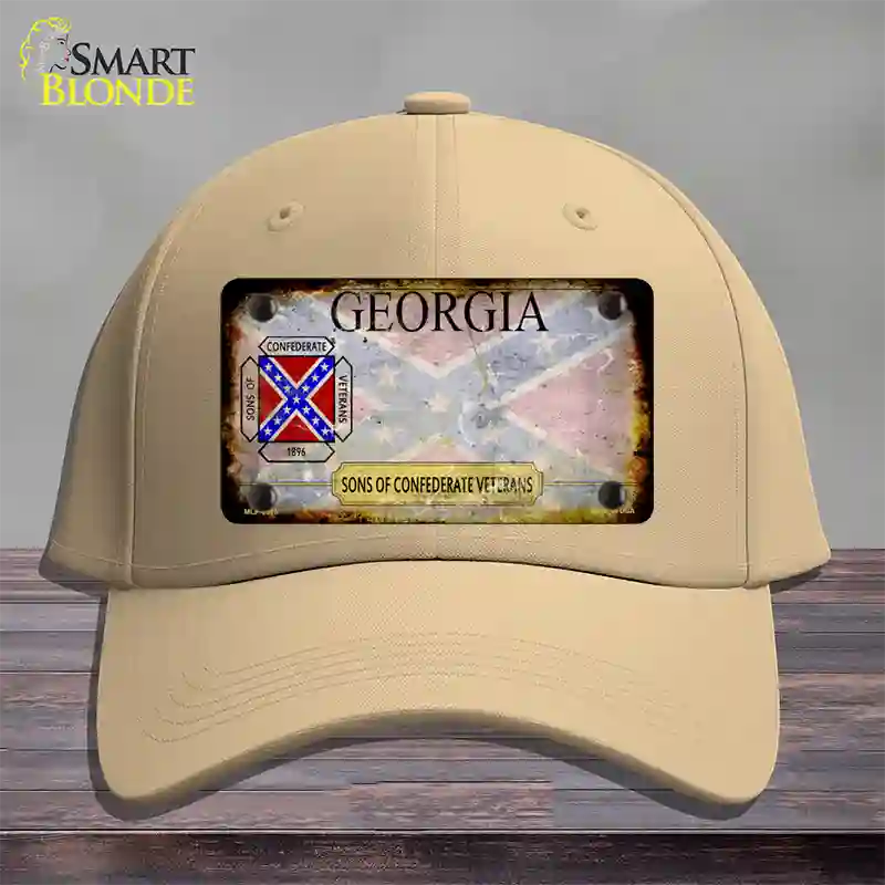 Georgia Rusty State Novelty License Plate Hat Cotton / Khaki