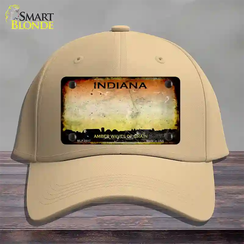 Indiana Rusty State Novelty License Plate Hat Cotton / Khaki