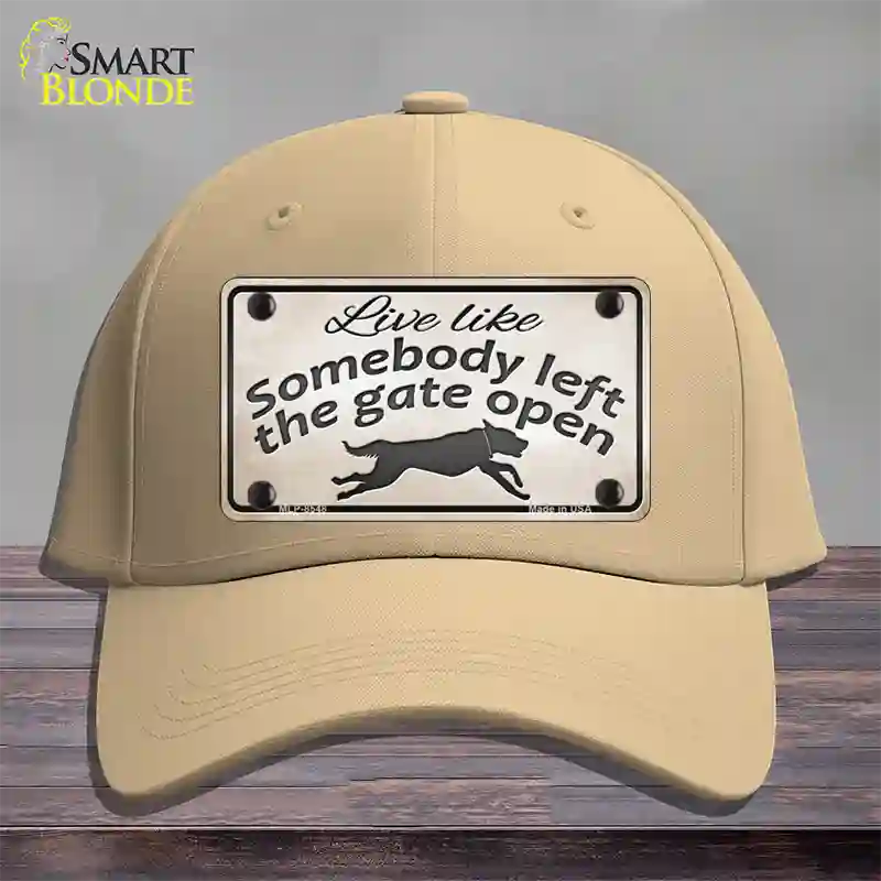 Gate Open Novelty License Plate Hat Cotton / Khaki