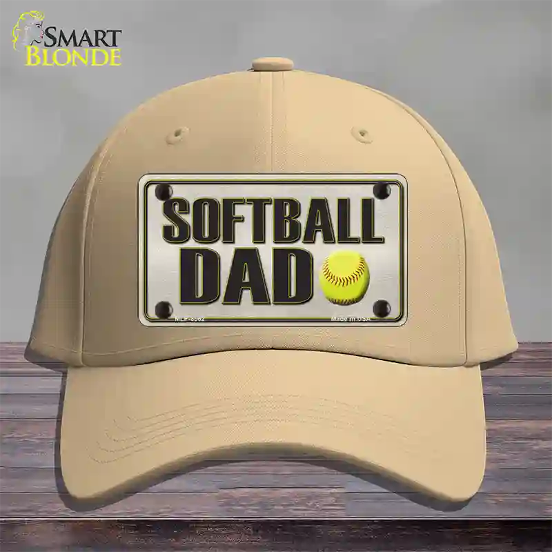 Softball Dad Novelty License Plate Hat Cotton / Khaki