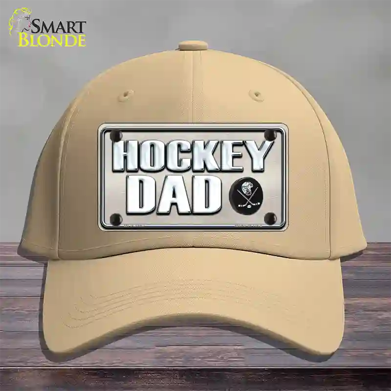 Hockey Dad Novelty License Plate Hat Cotton / Khaki