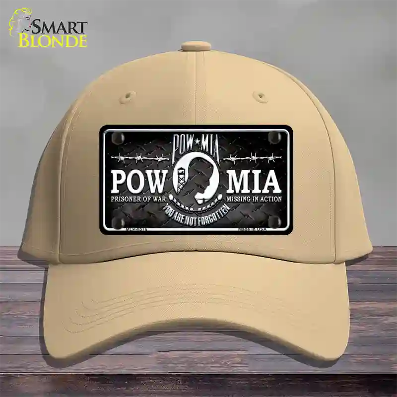 POW MIA Novelty License Plate Hat Cotton / Khaki