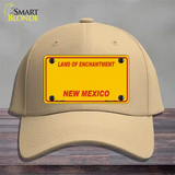 New Mexico Yellow Novelty License Plate Hat Cotton / Khaki