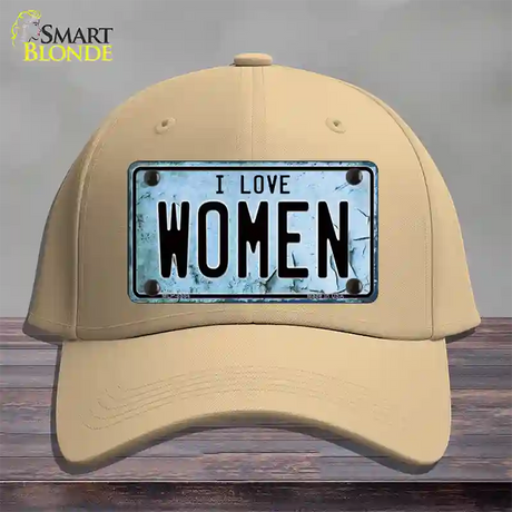 I Love Women Novelty License Plate Hat Cotton / Khaki