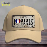 I Love Paris Novelty License Plate Hat Cotton / Khaki