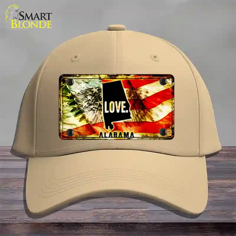 Alabama Love Novelty License Plate Hat Cotton / Khaki