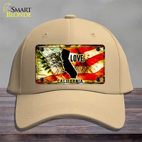 California Love Novelty License Plate Hat Cotton / Khaki