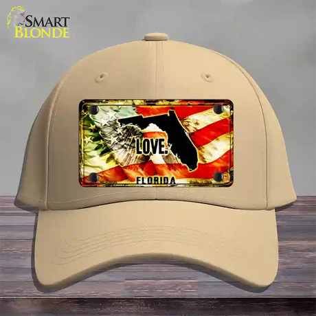 Florida Love Novelty License Plate Hat Cotton / Khaki