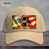 Illinois Love Novelty License Plate Hat Cotton / Khaki