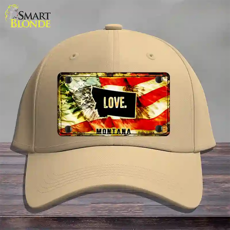 Montana Love Novelty License Plate Hat Cotton / Khaki