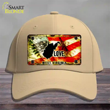 West Virginia Love Novelty License Plate Hat Cotton / Khaki