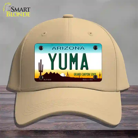 Yuma Arizona Novelty License Plate Hat Cotton / Khaki