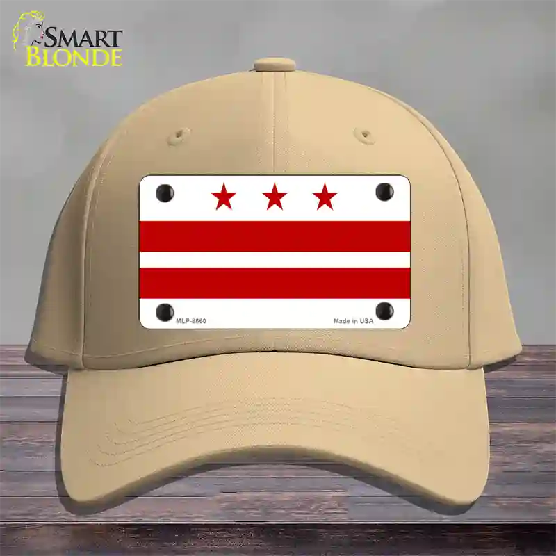 Washington DC Flag Novelty License Plate Hat Cotton / Khaki