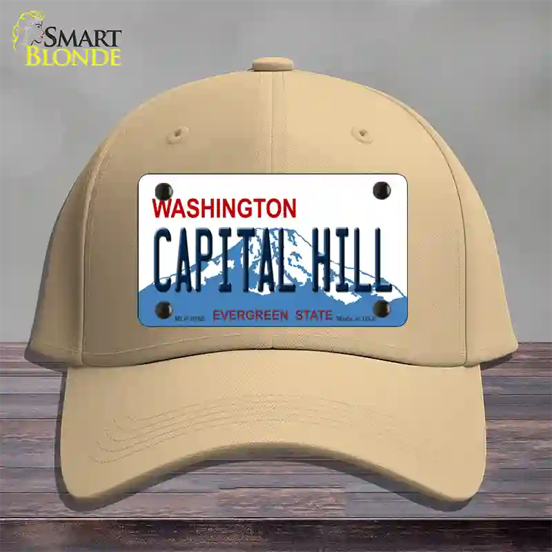 Capital Hill Washington Novelty License Plate Hat Cotton / Khaki