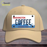 Coffee Washington Novelty License Plate Hat Cotton / Khaki