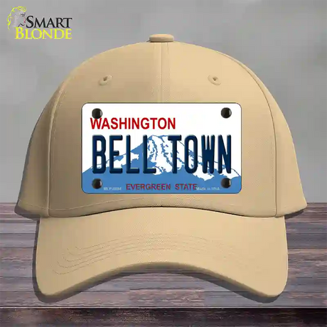 Bell Town Washington Novelty License Plate Hat Cotton / Khaki