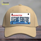 Bigfoot Territory Washington Novelty License Plate Hat Cotton / Khaki