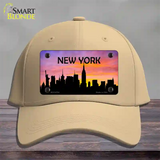 New York Silhouette Novelty License Plate Hat Cotton / Khaki