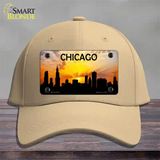 Chicago Silhouette Novelty License Plate Hat Cotton / Khaki