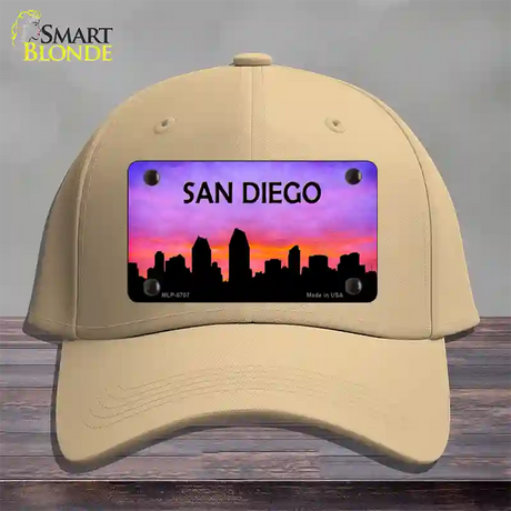 San Diego Silhouette Novelty License Plate Hat Cotton / Khaki