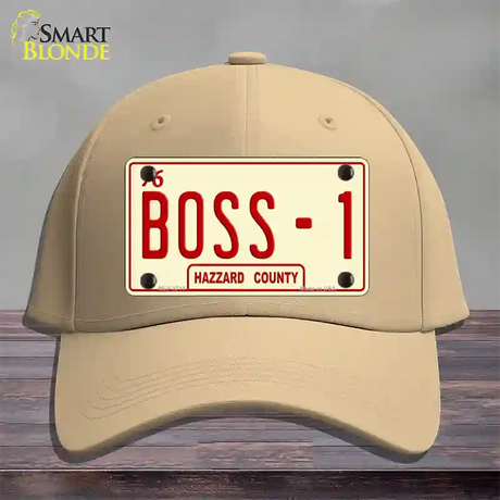 Boss 1 Novelty License Plate Hat Cotton / Khaki