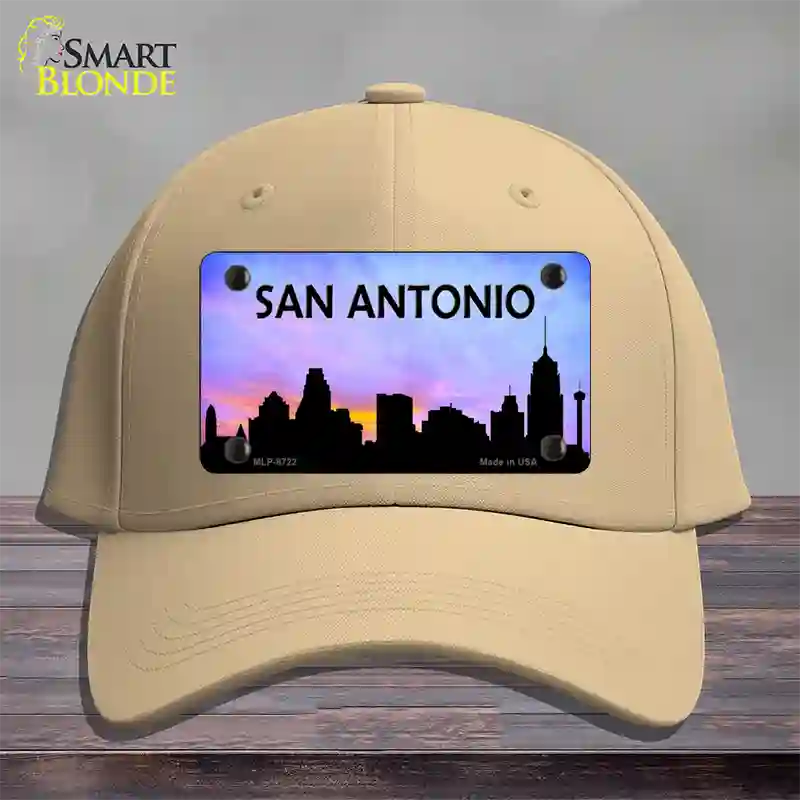 San Antonio Silhouette Novelty License Plate Hat Cotton / Khaki