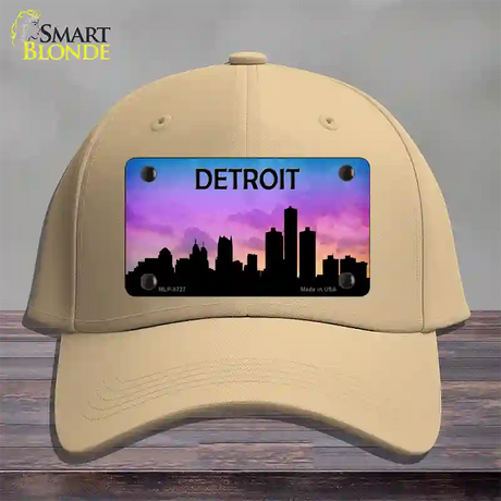 Detroit Silhouette Novelty License Plate Hat Cotton / Khaki