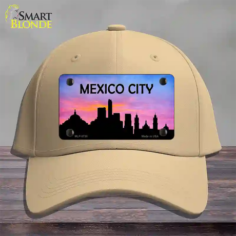 Mexico City Silhouette Novelty License Plate Hat Cotton / Khaki