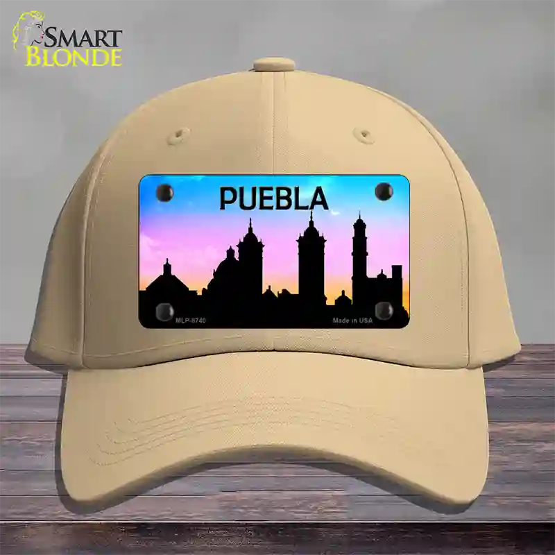 Puebla Silhouette Novelty License Plate Hat Cotton / Khaki