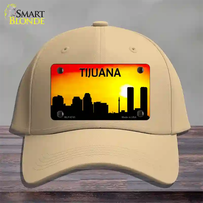 Tijuana Silhouette Novelty License Plate Hat Cotton / Khaki