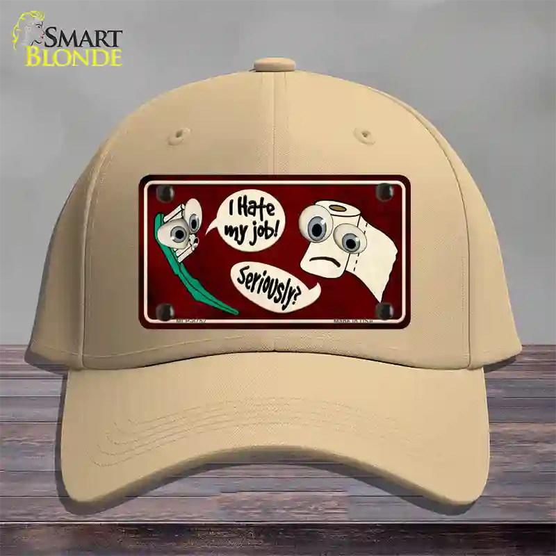 I Hate My Job Novelty License Plate Hat Cotton / Khaki