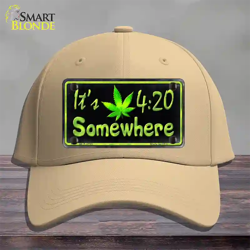 Its 4:20 Novelty License Plate Hat Cotton / Khaki