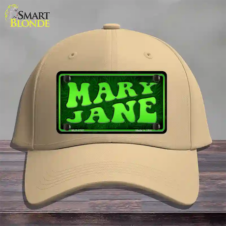 Mary Jane Novelty License Plate Hat Cotton / Khaki