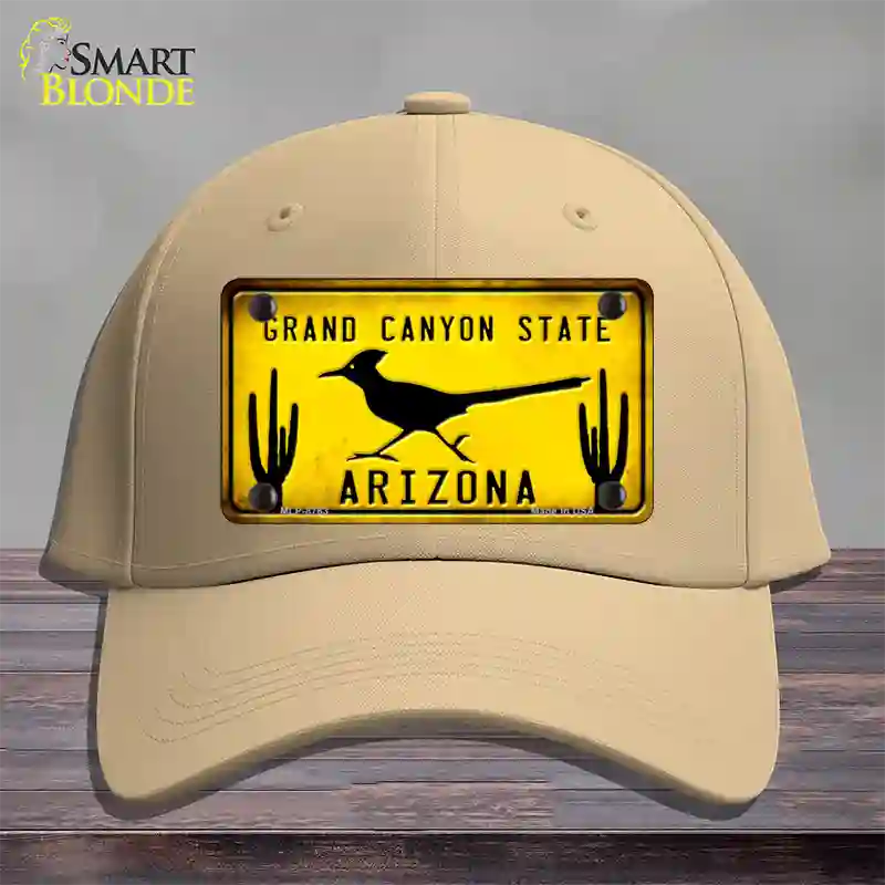 Roadrunner Yellow Arizona Grand Canyon State Novelty License Plate Hat Cotton / Khaki