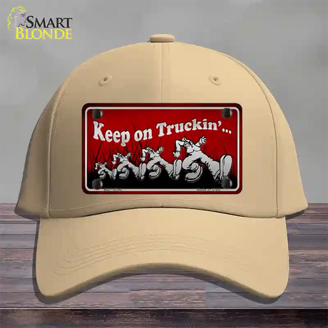 Keep On Trucking Novelty License Plate Hat Cotton / Khaki