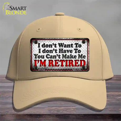 You Cant Make Me Novelty License Plate Hat Cotton / Khaki