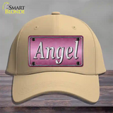 Angel Pink Novelty License Plate Hat Cotton / Khaki